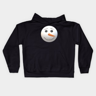 Happy Snowman Face (Black Background) Kids Hoodie